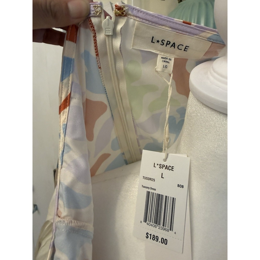 L space Tuscany Halter Floral Maxi Dress in Multi Pastels NEW Size Large  NWT - Picture 14 of 15
